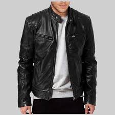 Fashion Mens Leather Jacket Slim Fit Stand Collar PU Jacket Male Anti-wind Motorcycle Lapel Diagonal Zipper Jackets Spring